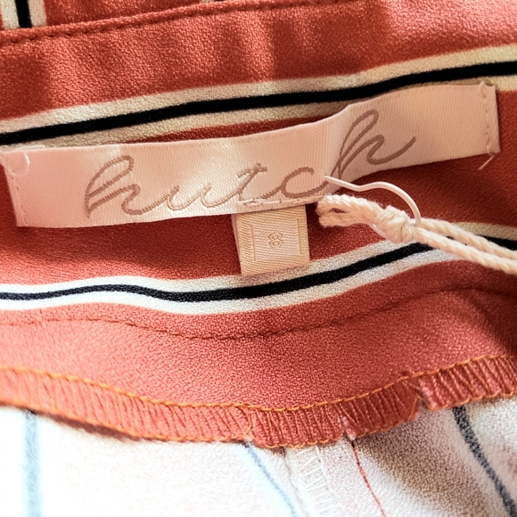 Hutch Anthropologie Womens 8 Stripe High Waist Tapered Pant Belted Burnt Orange - Picture 7 of 8